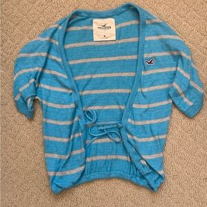 Y2K Hollister striped short sleeve cardigan
